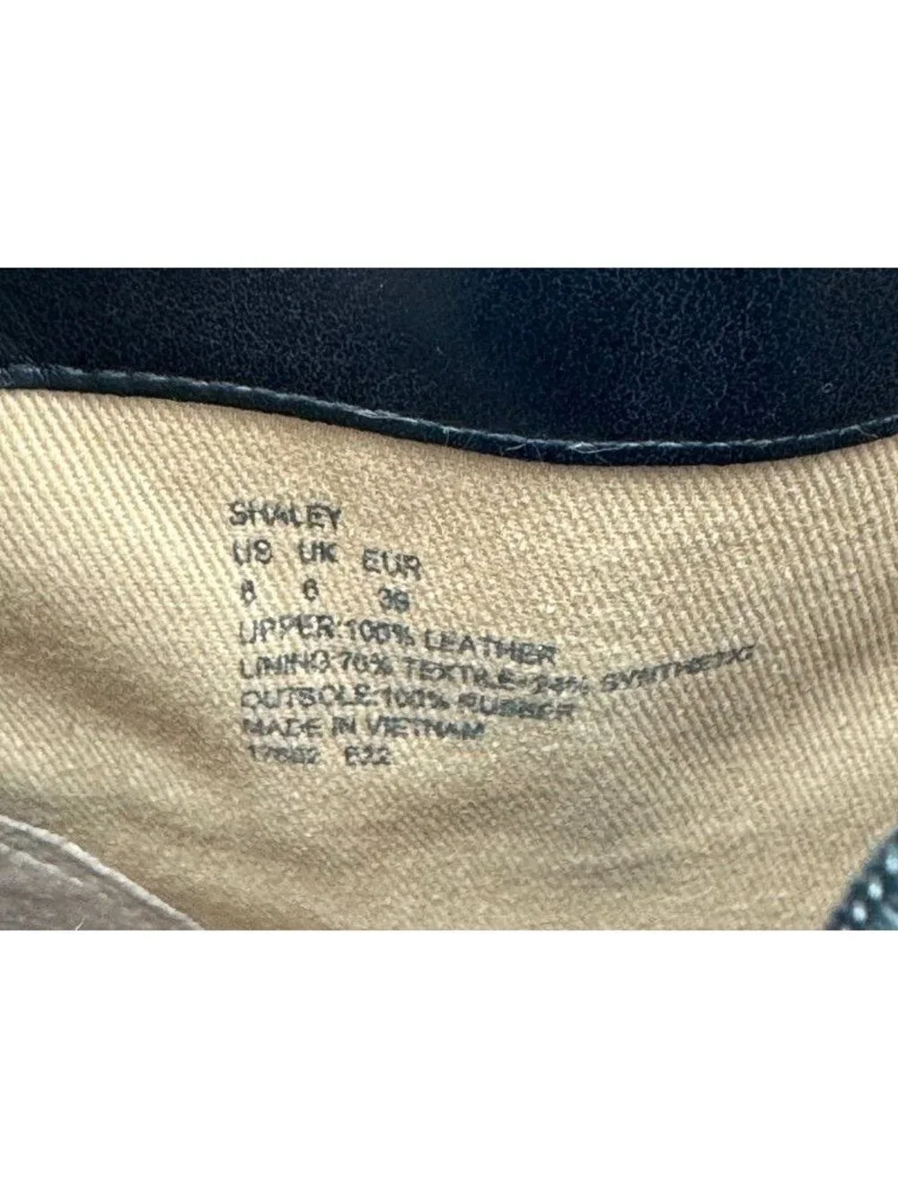 Lauren Ralph Lauren Shaley Black Leather Wedge Ankle Boots Gold Logo Women's 8